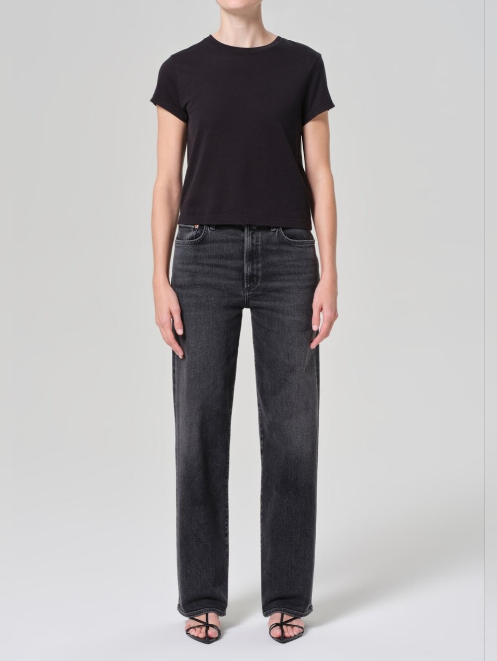 AGOLDE Harper Jean Mid Rise Relaxed Straight Jeans In Hush(washes Black) 33